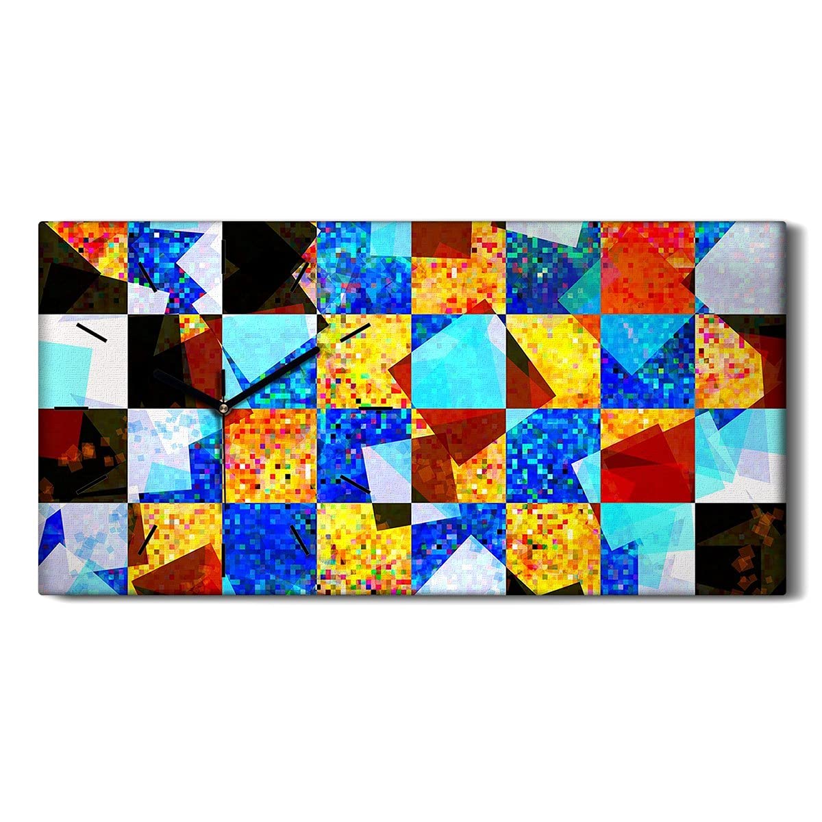 Horloge sur toile salon moderne Coloray 60x30cm décoration murale silencieuse pour chambre