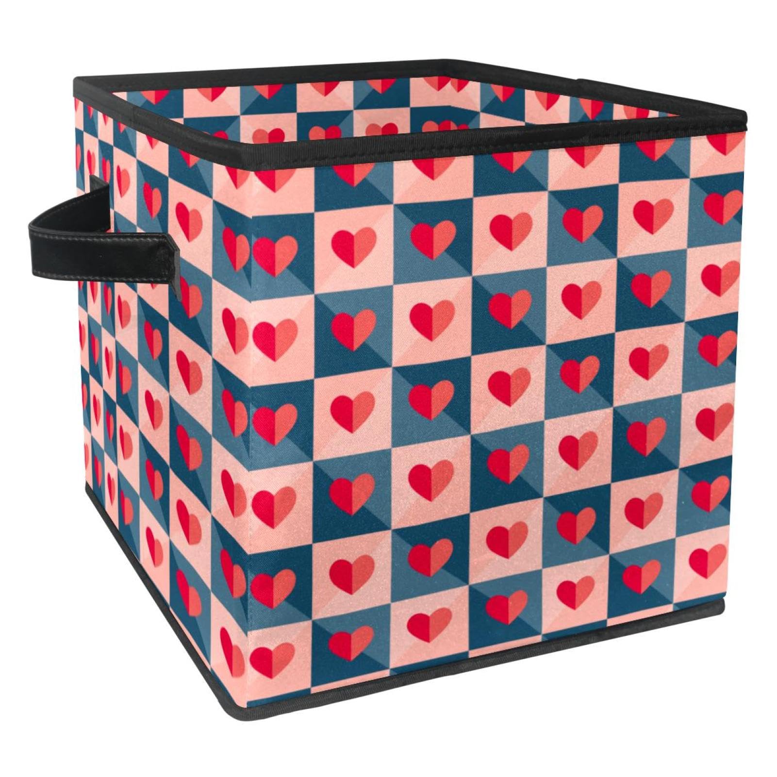 Cube de rangement en tissu avec poignées pour jouets et livres