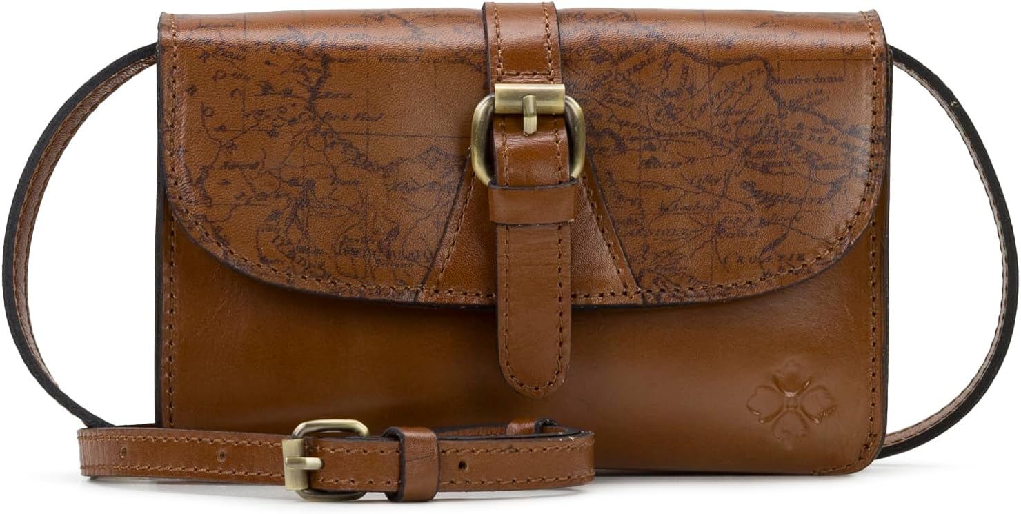 Patricia Nash Leather Crossbody Bag - Bianco Crossbody Organizer, 100% Full Grain Leather Crossbody Purse for Women