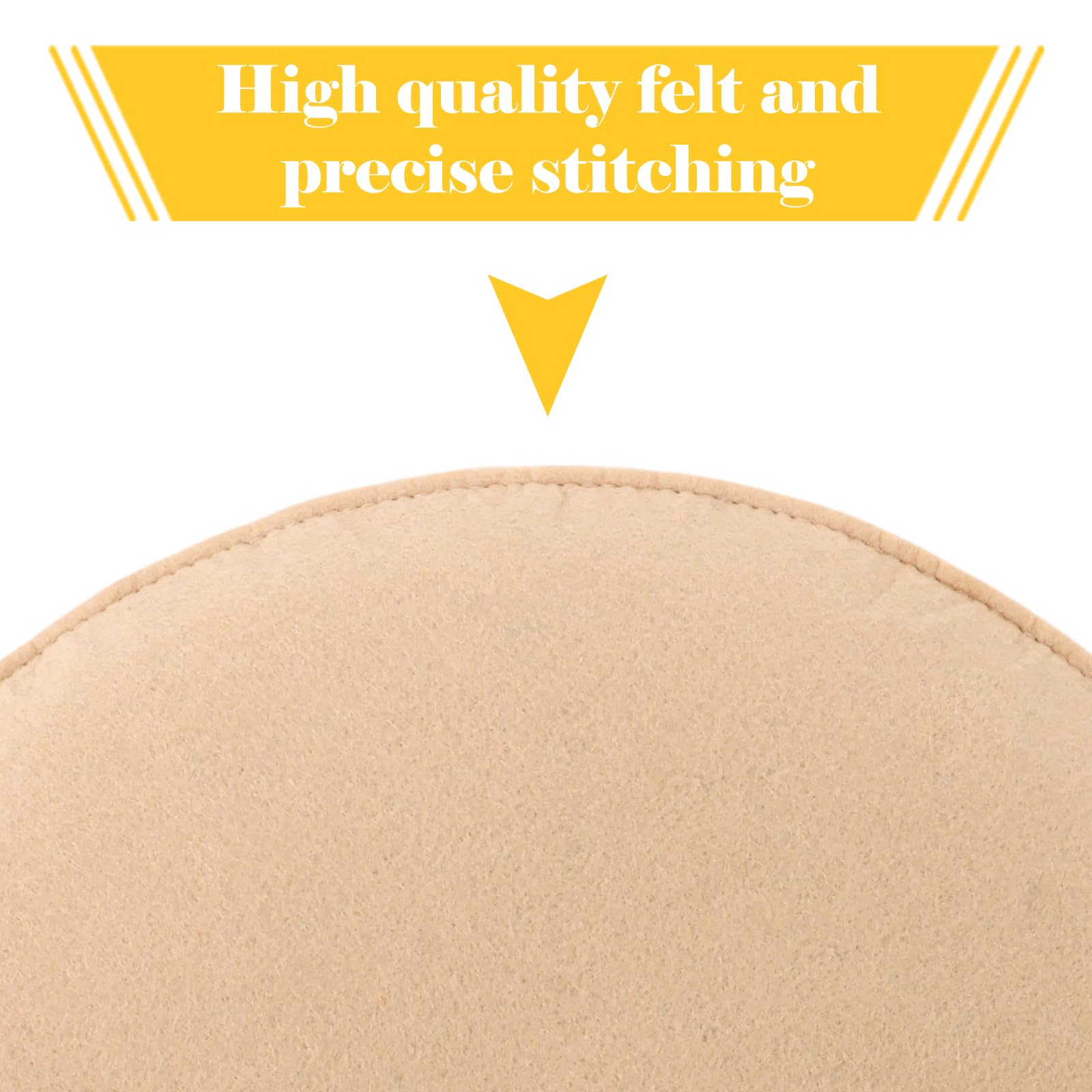 APACALI 8 cuscini rotondi in feltro antiscivolo, 35 cm, con gommini antiscivolo, per tutti i tipi di sedie, per interni ed esterni, beige