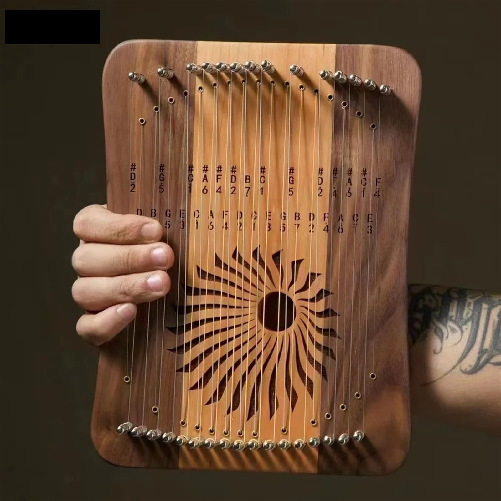 Arpa a lira in legno Lira 17 31 corde Fingerplay Arpa portatile Pianoforte Strumento a tastiera musicale(17 string walnut)