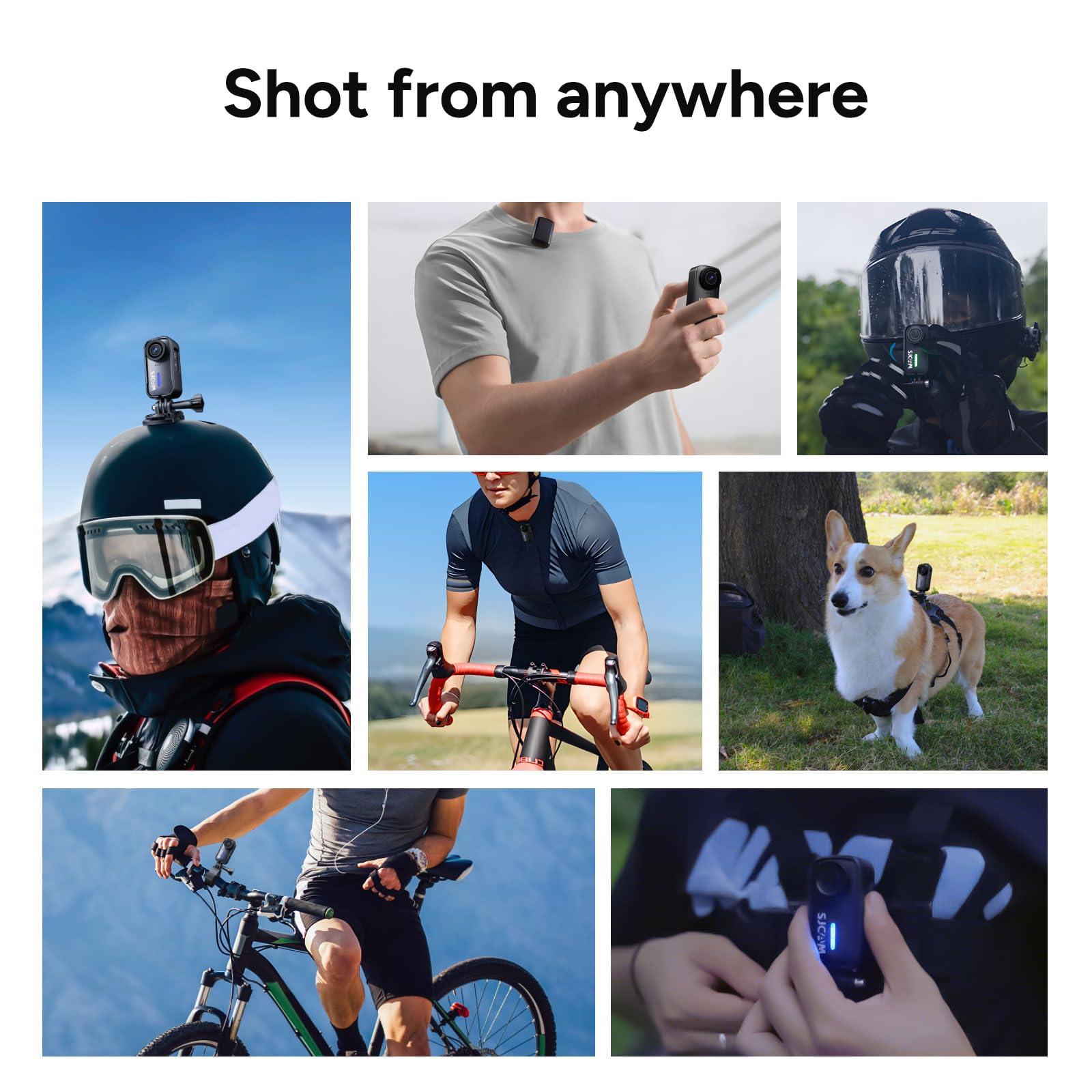 SJCAM C110 Plus Kleine Action-Taschenkamera Wearable, 4K30fps Unterwasserkamera 98FT Wasserdicht, 6-Achsen Bildstabilisierung 20MP WiFi Superleicht 79g Helmkamera mit Kits, 32G SD-Karte