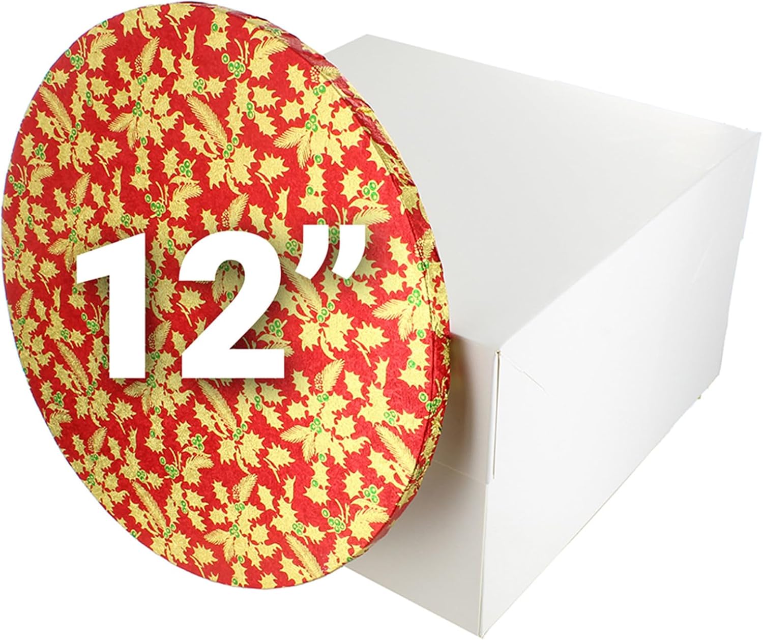 Culpitt Christmas Cake Board & Box Set 12", Red White Cake Box