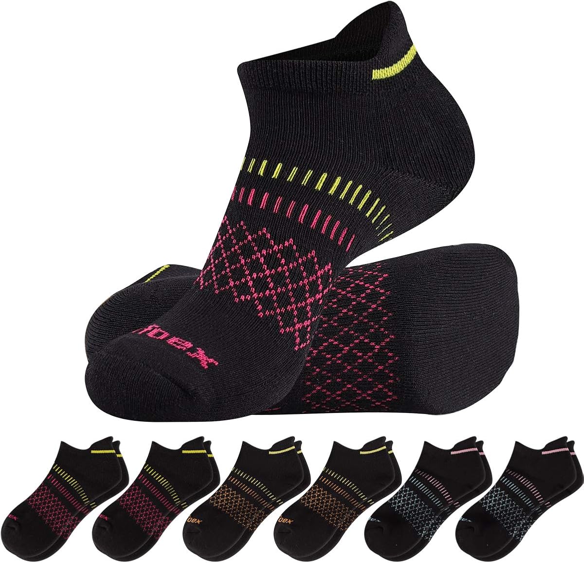Comfoex Womens Ankle Socks 6/7 Pairs Cushioned Athletic Running Socks with Tab