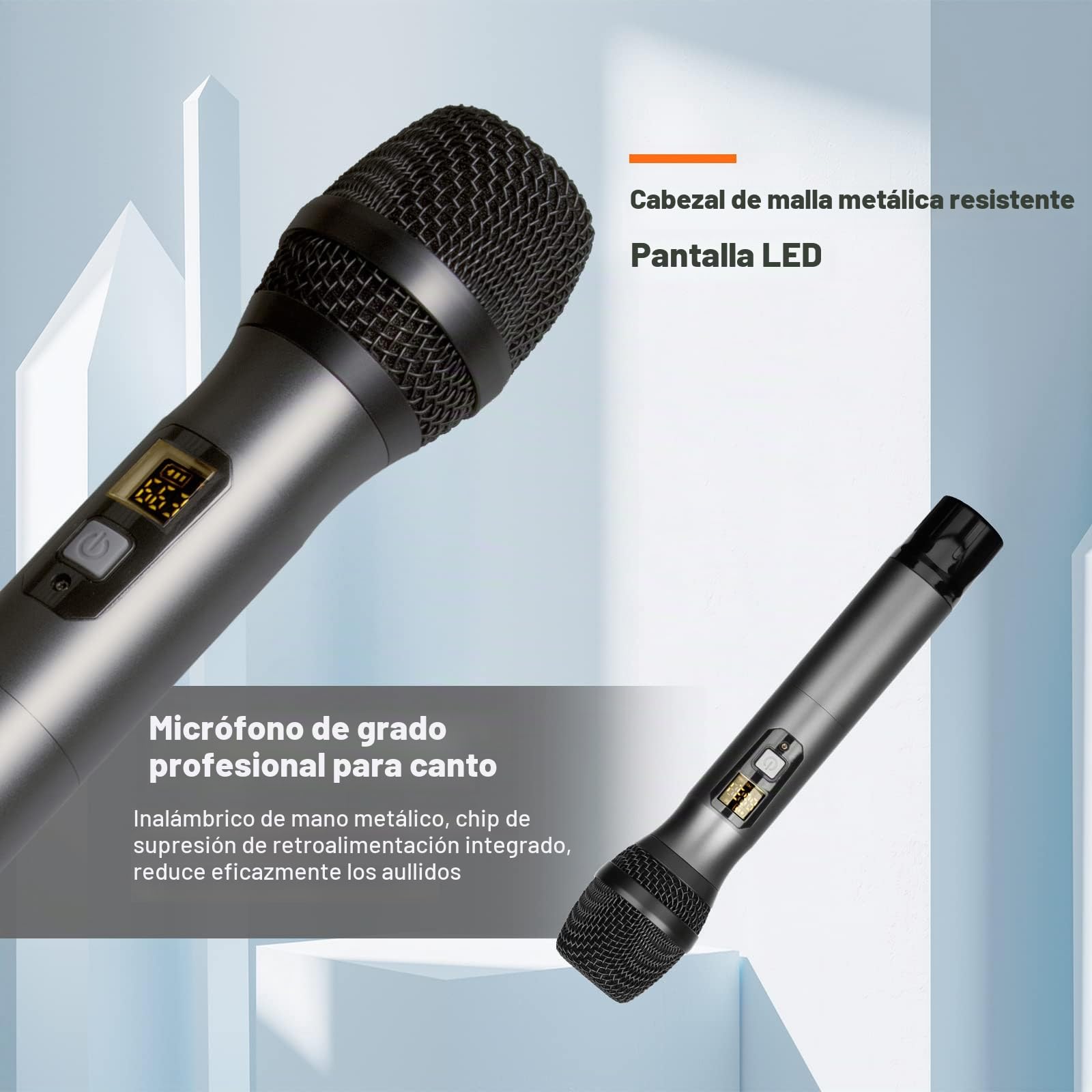Depusheng DF208 UHF Micros Inalámbrico System de Micrófono Portátil Dinámico Profesional de 8 Canales Caja de Metal Emparejamiento Automático de Frecuencias Adaptado a la Escena, Conferencia