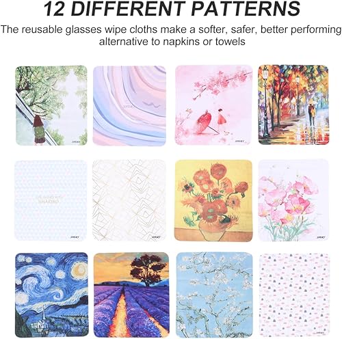 Miniatura 5 de EXCEART Paño de limpieza para gafas, 12 unidades, paño de limpieza para gafas, paño limpio, pantalla de teléfono portátil, paños de limpieza para