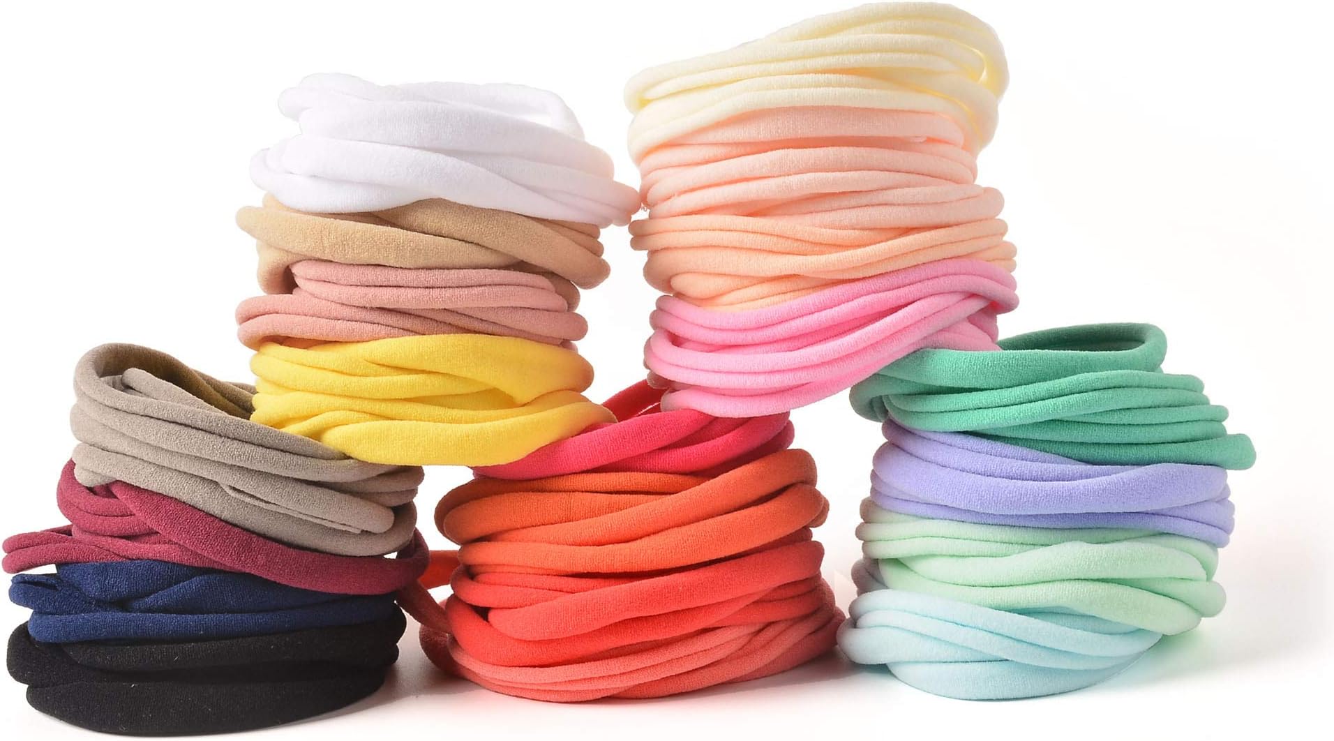 Prohouse 100 PCS Baby Nylon Headbands Hairbands Hair Bow Elastics for Baby Girls Newborn Infant Toddlers Kids
