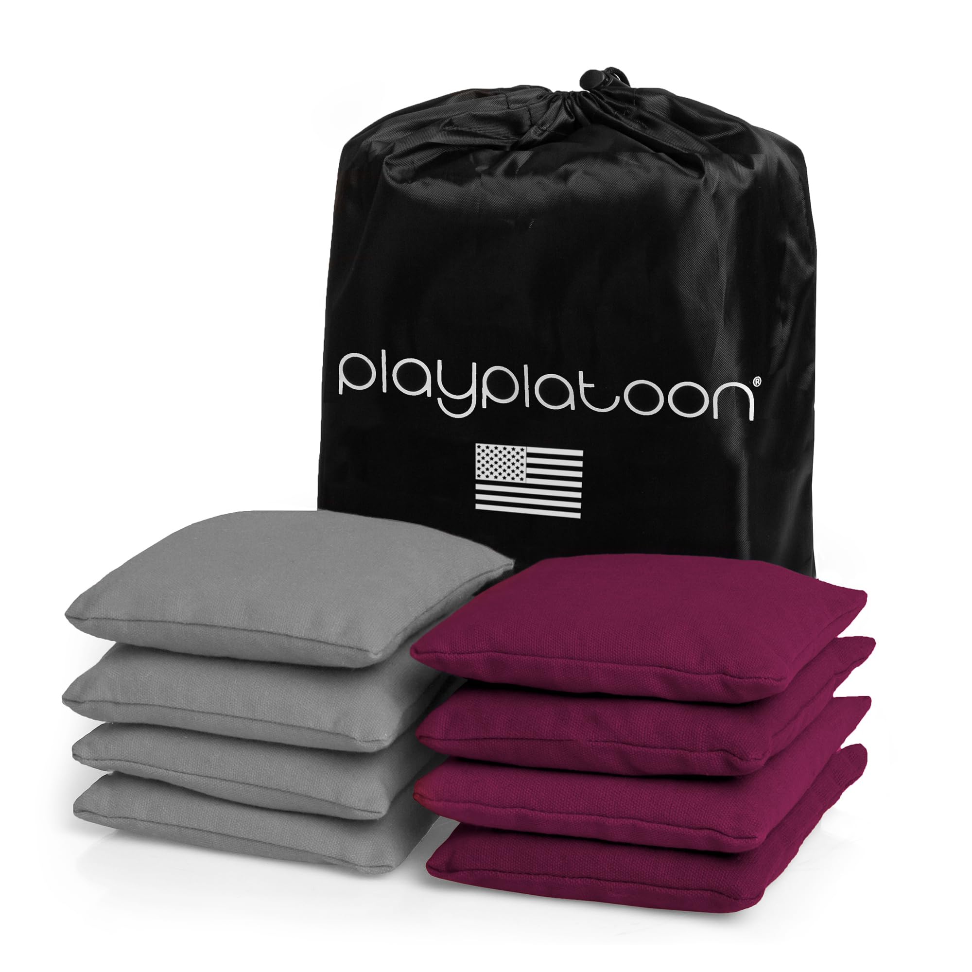 Play Platoon Cornhole Bags Set of 8 Regulation Size &amp; Weight Duck Cloth