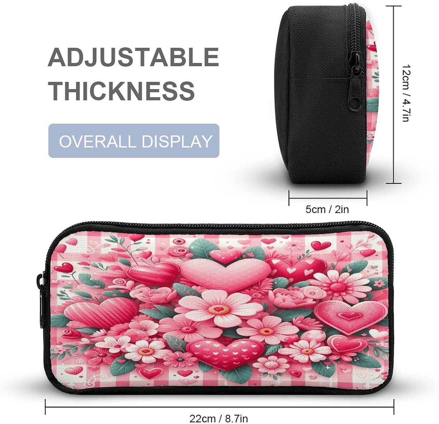Flowers Large Pencil Case Pouch Big Capacity for Office image 2
