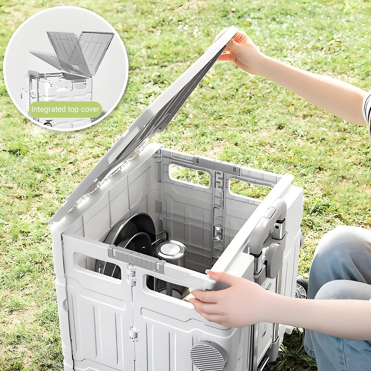 Carrello pieghevole a 4 ruote, per bagagli pesanti, per traslochi in ufficio, facile da riporre per viaggi a casa