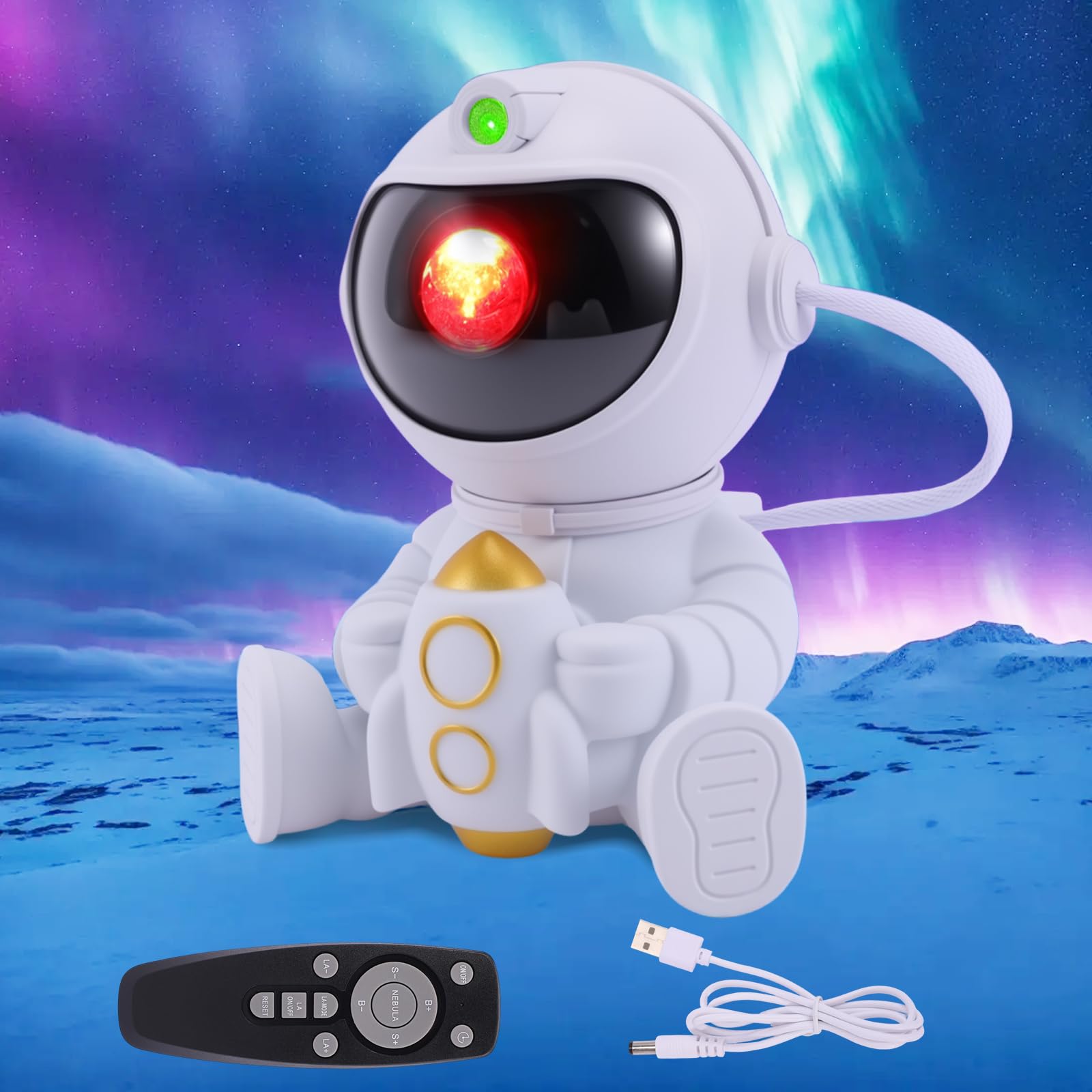 Proyector Estrellas Astronauta, Galaxy Luz Nocturna LED con 8 Modos, Cabezal Ajustable Magnético con Temporizador y Mando a Distancia para Dormitorio Niños Adultos Regalo