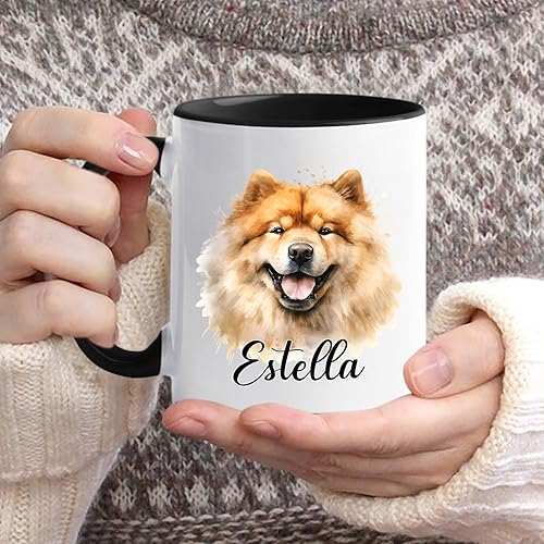 Vista 30 de Taza de café con nombre personalizado de pastor alemán, 11 15 onzas, taza de cerámica blanca de pastor alemán personalizado, regalos para hombres