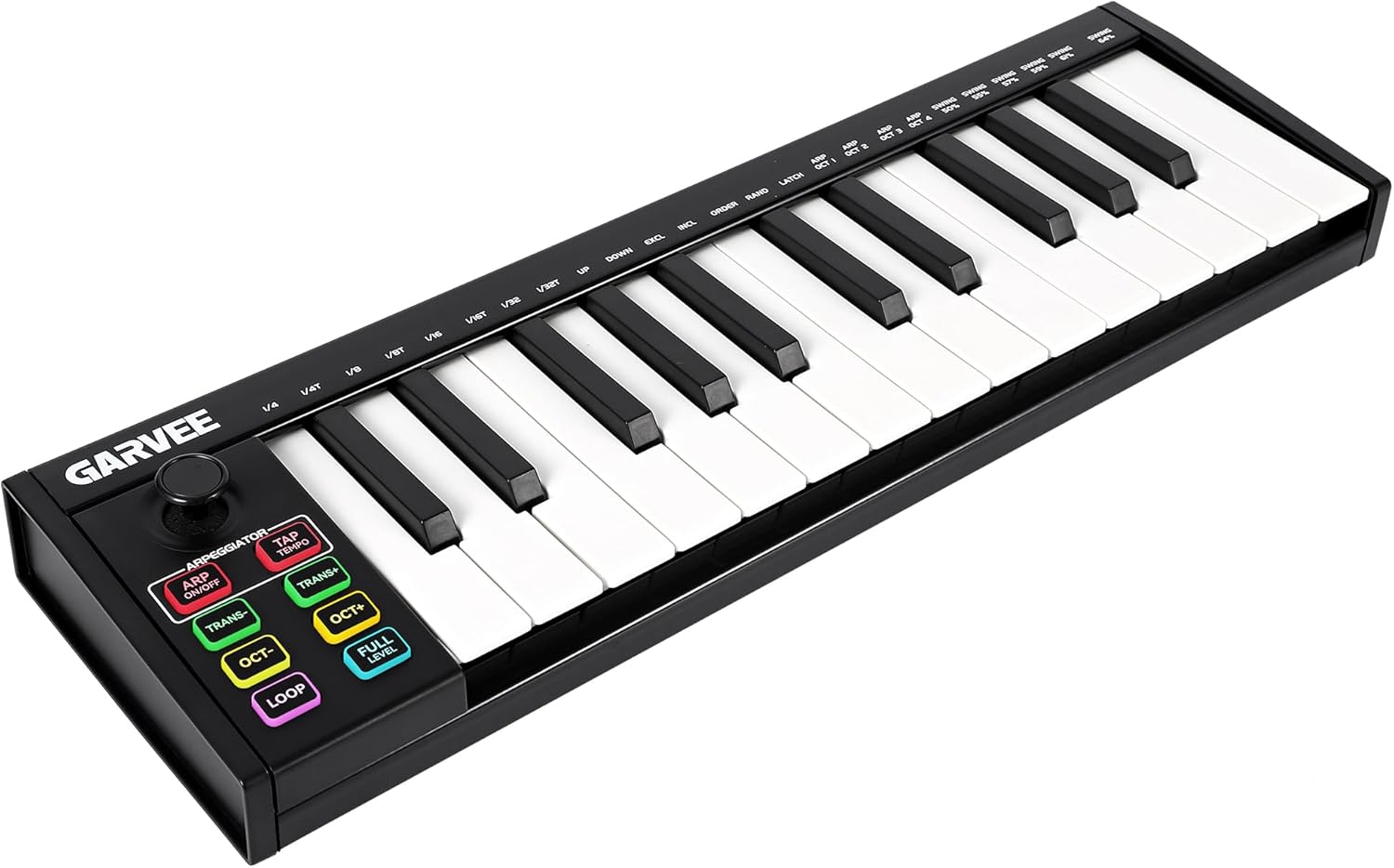 25-Key MIDI Keyboard Controller with Velocity Switch Function, OLED Display & DAW Integration, Semitone Transposition and ARP Automatic Accompaniment Function for Professional Music Production