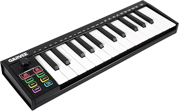 25-Key MIDI Keyboard Controller with Velocity Switch Function, OLED Display & DAW Integration, Semitone Transposition and ARP Automatic Accompaniment Function for Professional Music Production