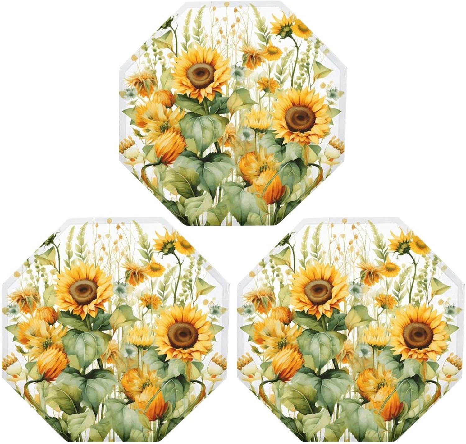 Ctagon Metal Sign for Home, Modern Display Plate for Kitchen, Sunflower And Corn Plates Accent Hanging Wall Decorations 3PCS for Living Room, Bedroom, Hallway, Hotel