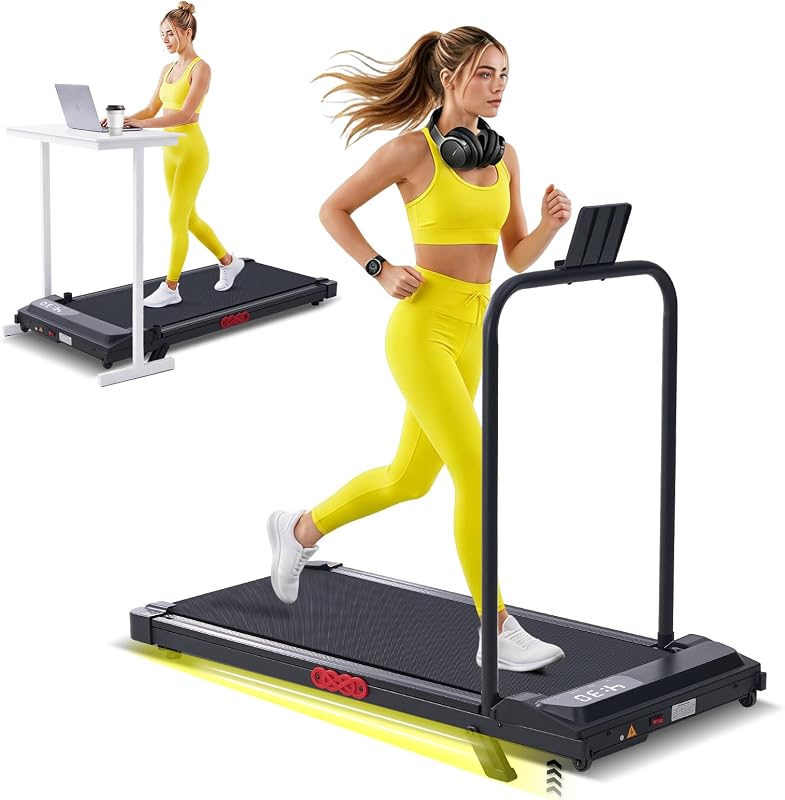 HaHbHc Walking Pad with Handle Bar Incline, Treadmill for Home Small