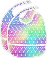 Vista 17 de MCHIVER Baberos de bebé para bebé niño y niña, delantal de alimentación impermeable, babero de algodón para comer alimentos, 2 paquetes