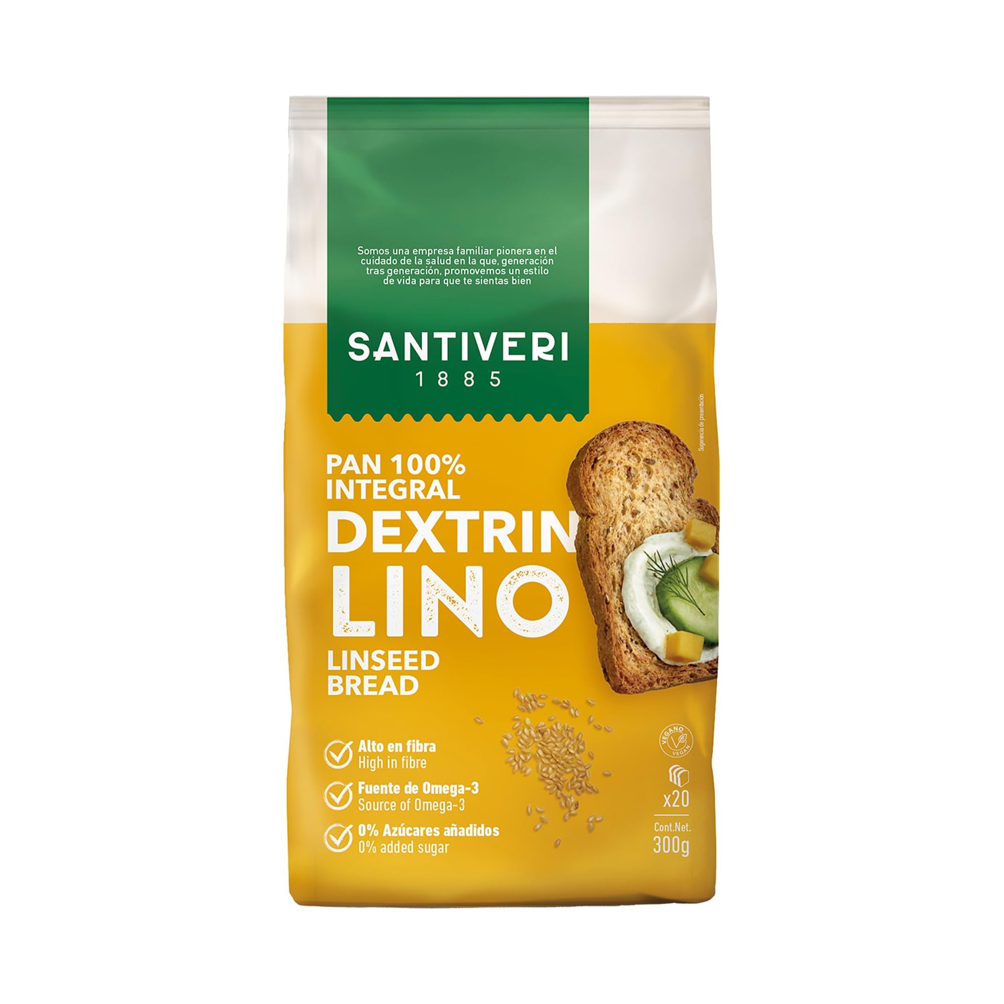 SANTIVERI – Pan Tostado Proteico con 25% de Proteína, Alto en Fibra, Pan Proteico con Proteína Vegetal, Bajo en Azúcares – 365 g — view 11