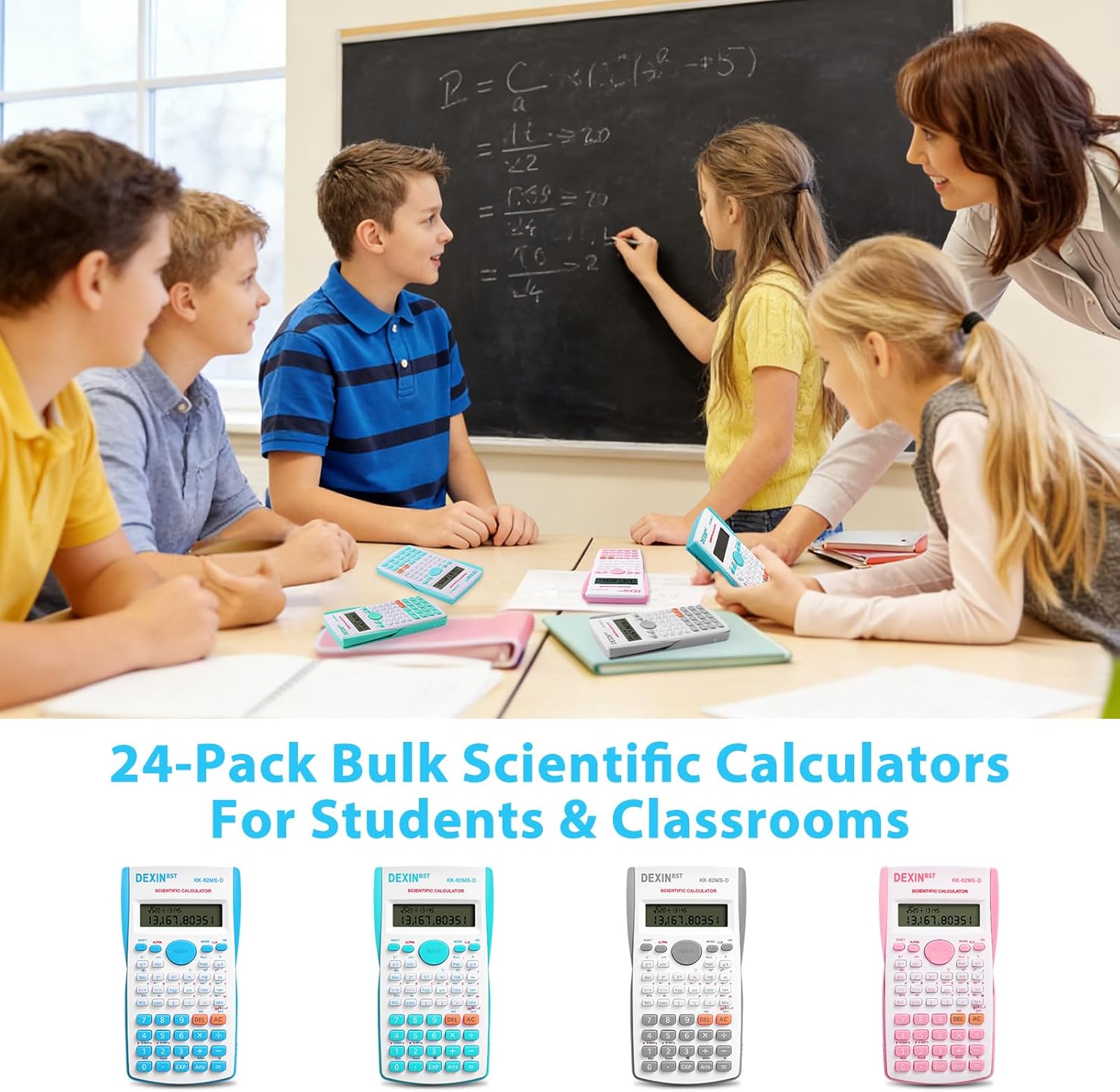 24 Pack Scientific Calculators with 2 Line Display Multi Function Engineering Calculator Ideal for Students Engineers Teachers Construction Finance Office Use School Business(Color)