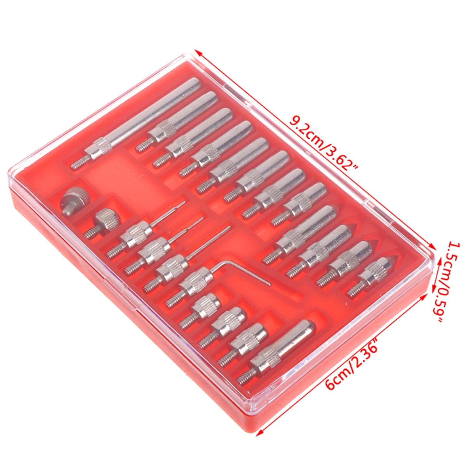 SEIWEI 22 Pcs Digital Dial Indicators Tips Set, Steel Probe Test End Tip Indicator Accessory with Storage Box
