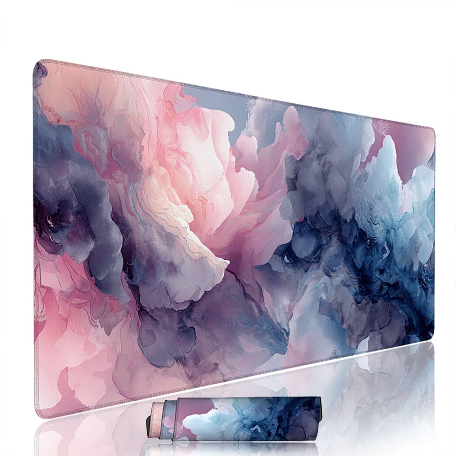 Abstrakcyjna podkładka pod mysz pod mysz pod mysz do gier XXL 1400 x 600 x 3 mm podkładka pod mysz różowa gumowa duża podkładka pod mysz dla graczy akcesoria wodoodporne PC, do klawiatury laptopa w