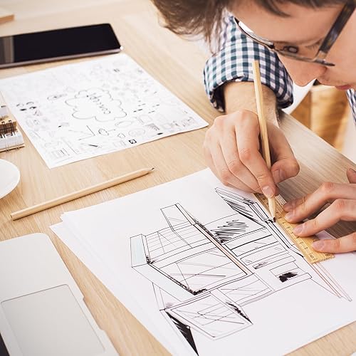 Miniatura 6 de YINUOYOUJIA Cartulina 12 x 12" de papel grueso, papel de construcción 300 gm110 lb 50 hojas de cartulina blanca (Blanco)