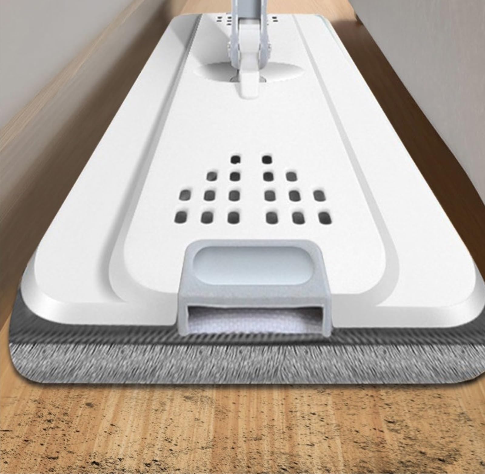 Fregona Mopa Juego De Trapeadores Herramientas De Limpieza Limpiador De Pisos Trapeadores con Balde Trapeador Plano para Cocina Mopas De Limpieza Suelos(White)