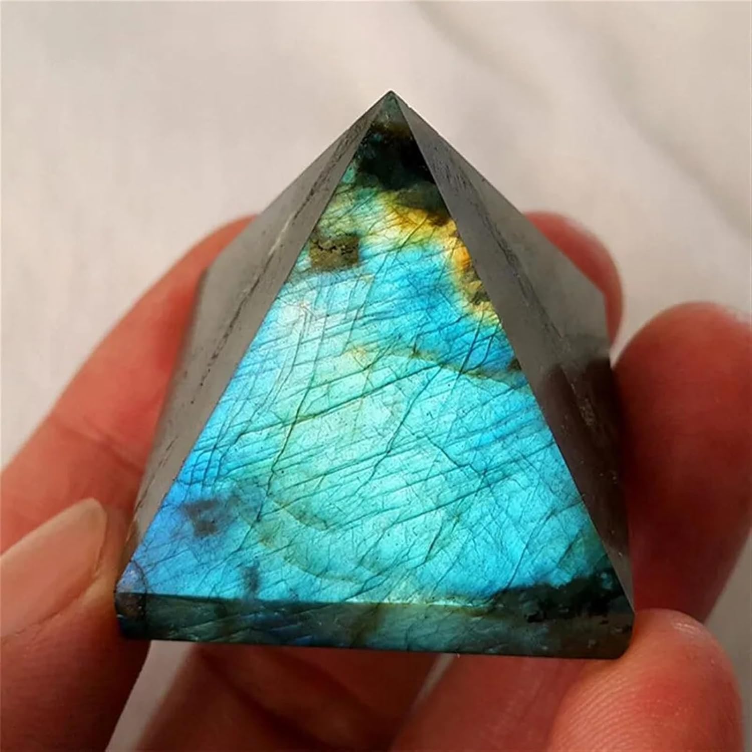 AtkitS Beautiful Natural Labradorite Crystal Pyramid Healing