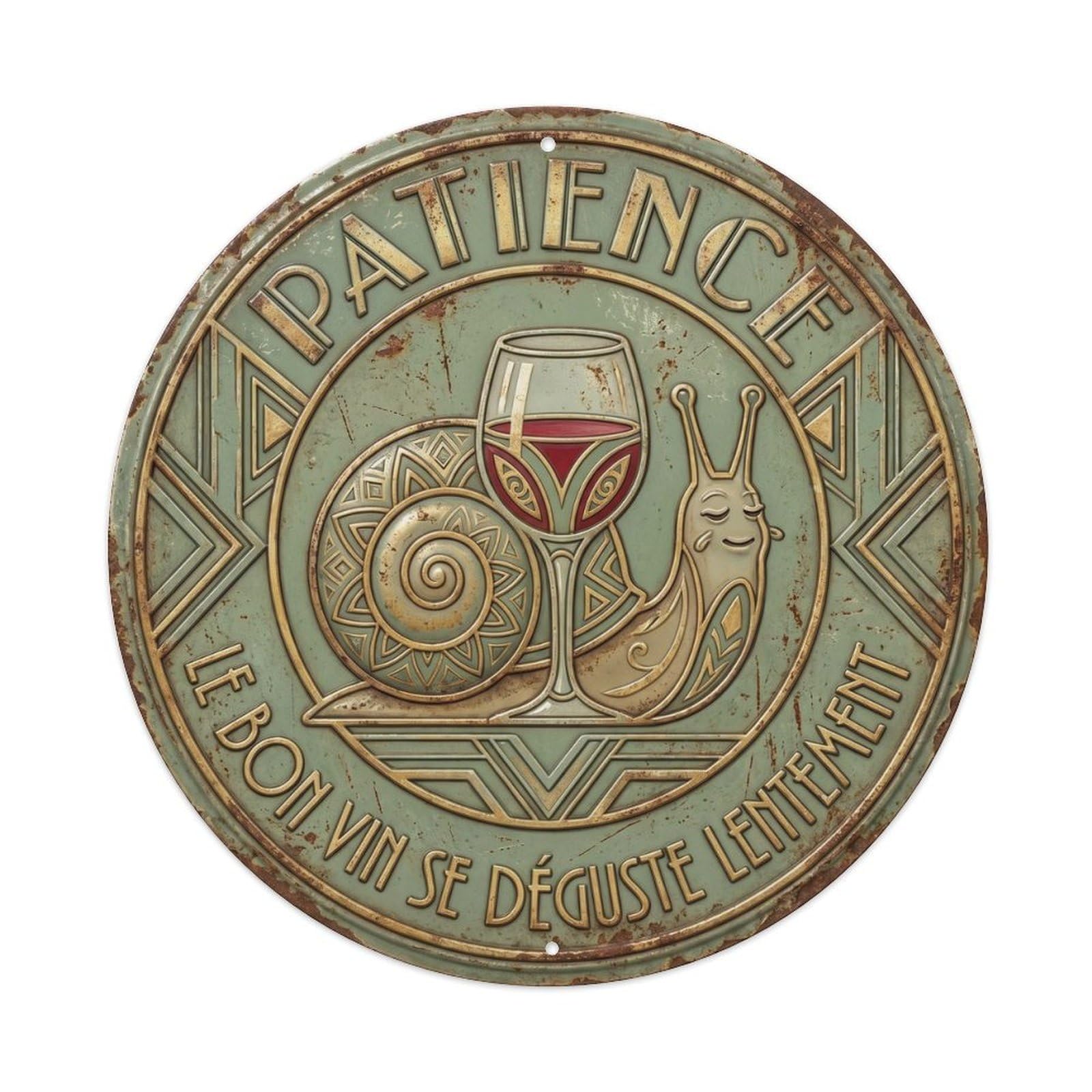 Patience Humorous Lounge Patience Metal Tin Sign