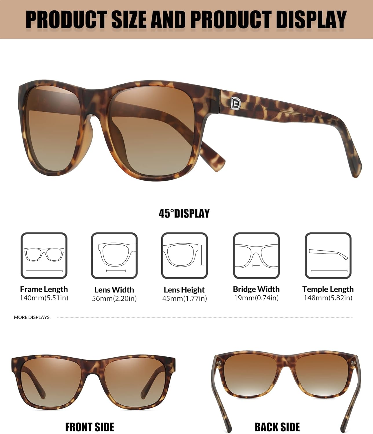 DUCO Classic Vintage Polarized Sunglasses for Women Driving Sun glasses 100% UV Blocking DC2145