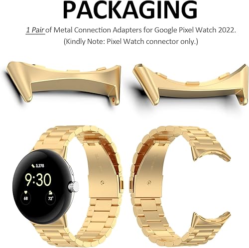 Miniatura 10 de INGIDO Adaptador de correa de reloj compatible con Google Pixel Watch Connector adaptador de conexión reemplazable de metal de acero inoxidable de
