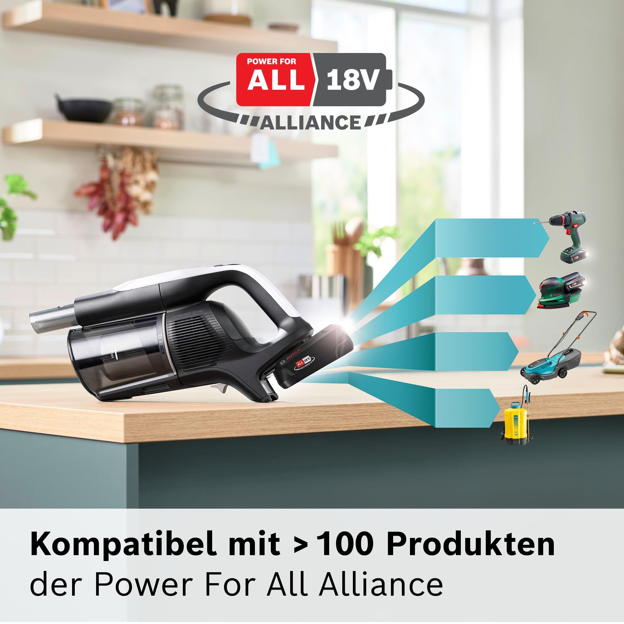 Bosch Akku-Staubsauger Unlimited 10 BTS1042WAC, kabellos, MicroClean Technology, TFT-Display, Staubkomprimierung, HEPA-Filtersystem, 10 J. Motorgarantie, 4 Ah Akku, LED-Licht, Schnellladegerät, weiß