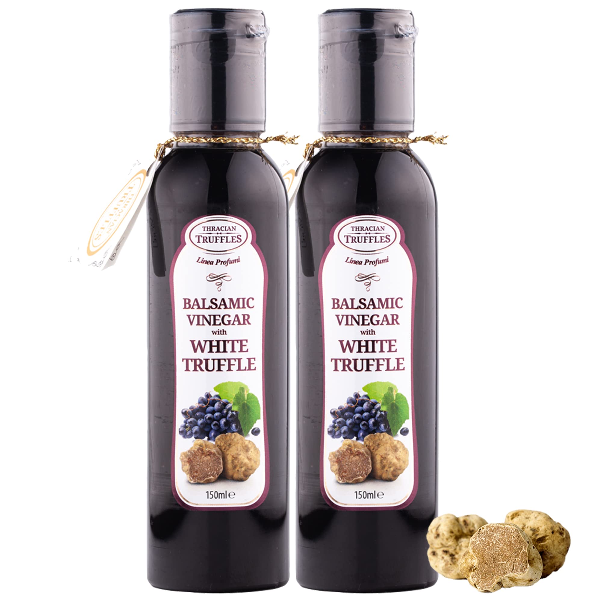 Aceto balsamico di Modena con tartufo bianco, mosto d'uva aceto balsamico al tartufo, marinata balsamica, condimento al tartufo bianco, Condimento per insalate fresche, verdure in umido 2 x 150ml