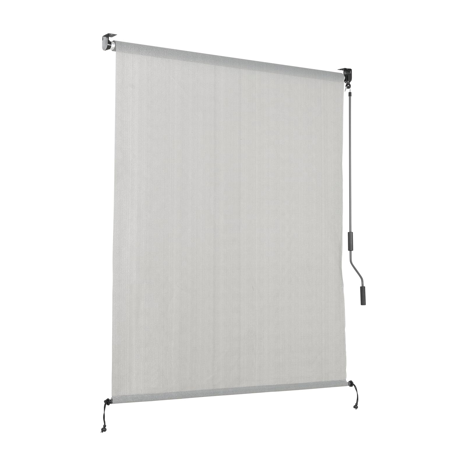 aoodor patio roller shade 4 x 8 ft hdpe fabric outdoor cordless roll up shade with uv protection, roller blinds for porch, gazebo, pergola, balcony, window, grey