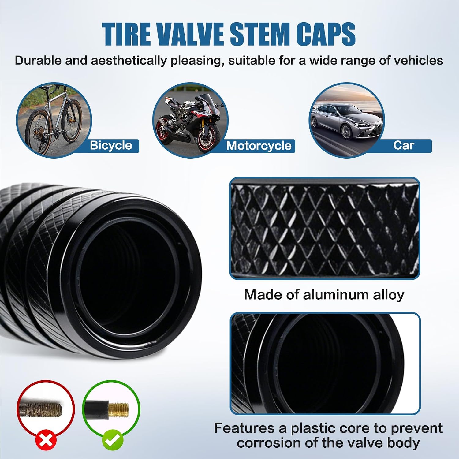 License Plate Cover 2 Pack, License Plate Protector Durable, Plate Cover for Car Plastic, Clear License Plate Covers & Frames Universal, Easy to Install, with Hardware, Tire Valve Stem Caps, Sticker