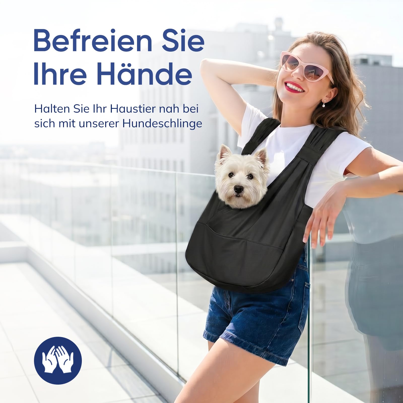 Supet Gepolsterten Gurten Hundetragetasche für kleine Hunde mit Bodenstütze