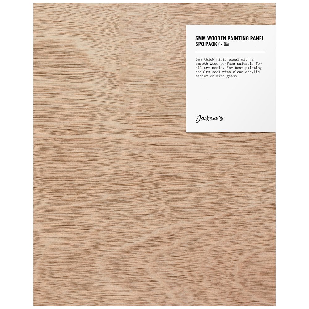 Jackson's : 5mm Wooden Painting Panel : 8x10in : Pack of 5