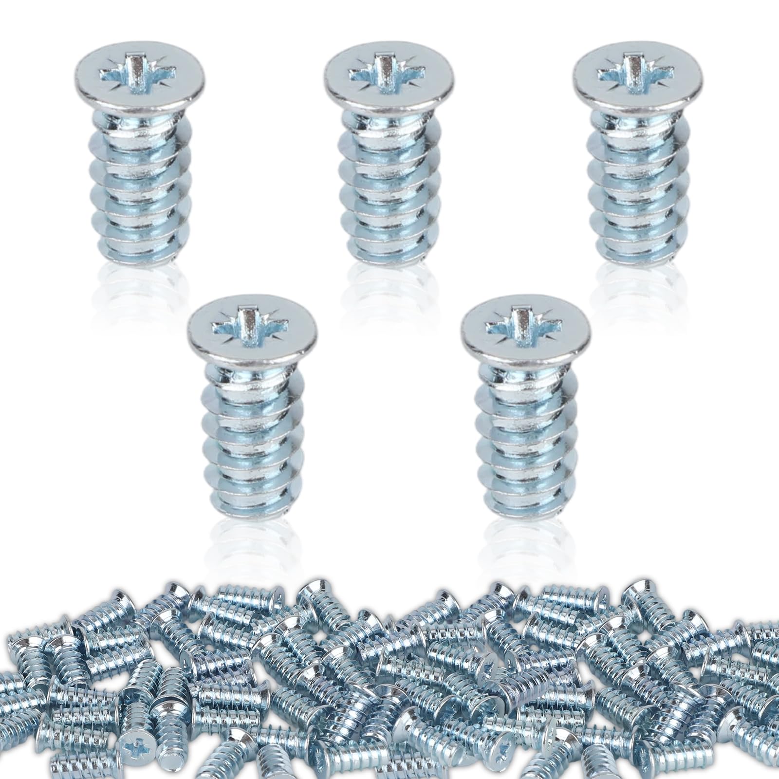 50pcs Drawer Rail Euro Screws Compatible with IKEA 100349, Crosshead Self Tapping Screws Replacement for Furniture Assembly