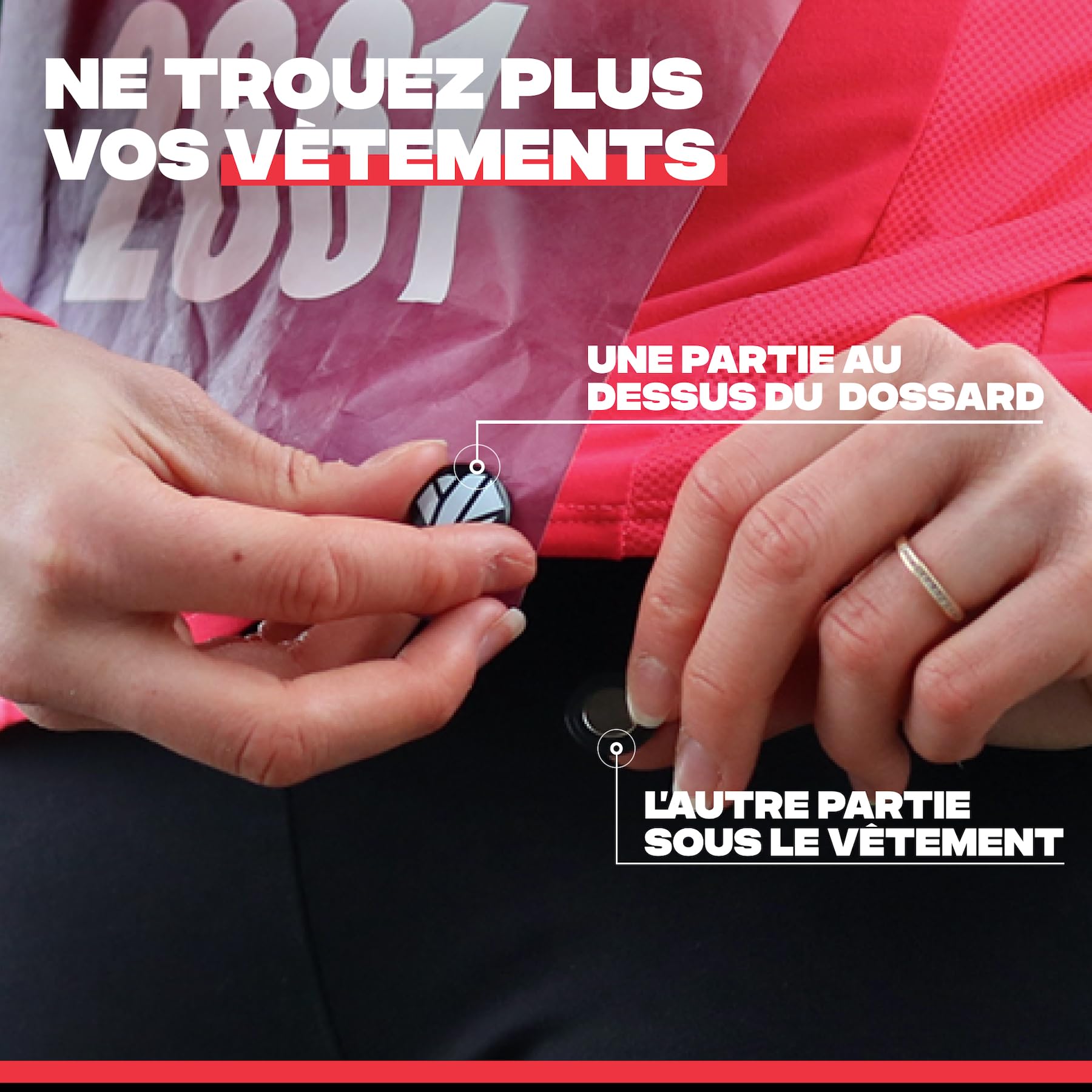 Shapeheart Porte Dossard Magnétique - Remplace Les Épingles, 4 Paires d'Aimants - Running, Trail, Triathlon, Équitation - 20 g, Universel Tout Tissu - Dossard Intact, Vêtements Préservés
