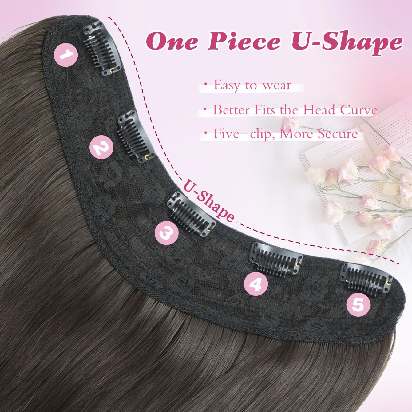 20inch Hair Extensions 1PCS Hair Extensions Clip Ins Wavy Hair Extension Soft and Natural Hairpieces for women