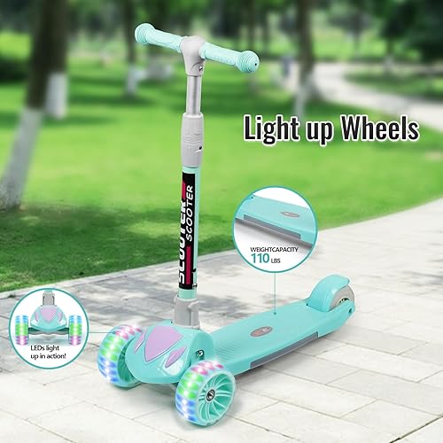 Miniatura 2 de Patinete para niños, manubrio de altura ajustable plegable, adecuado para niños y niñas de 3 a 8 años de edad