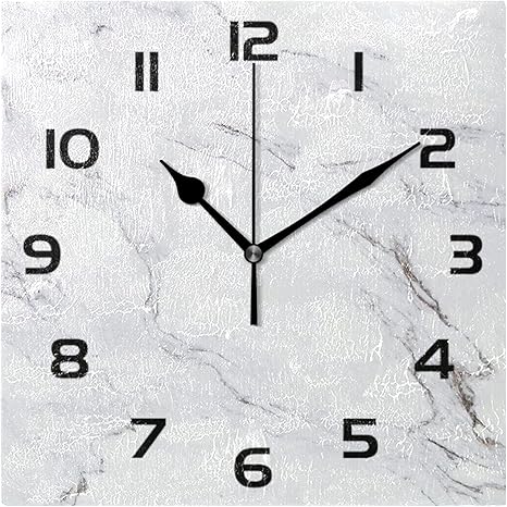 Amazon Co Jp 壁掛け時計 おしゃれ 置き時計 見やすい 静音 サイレント 電池式 人気 大理石柄 北欧風 マーブル 白色 ホワイト 四角い かけとけい ウォールクロック 置掛両用 インテリア ホーム キッチン