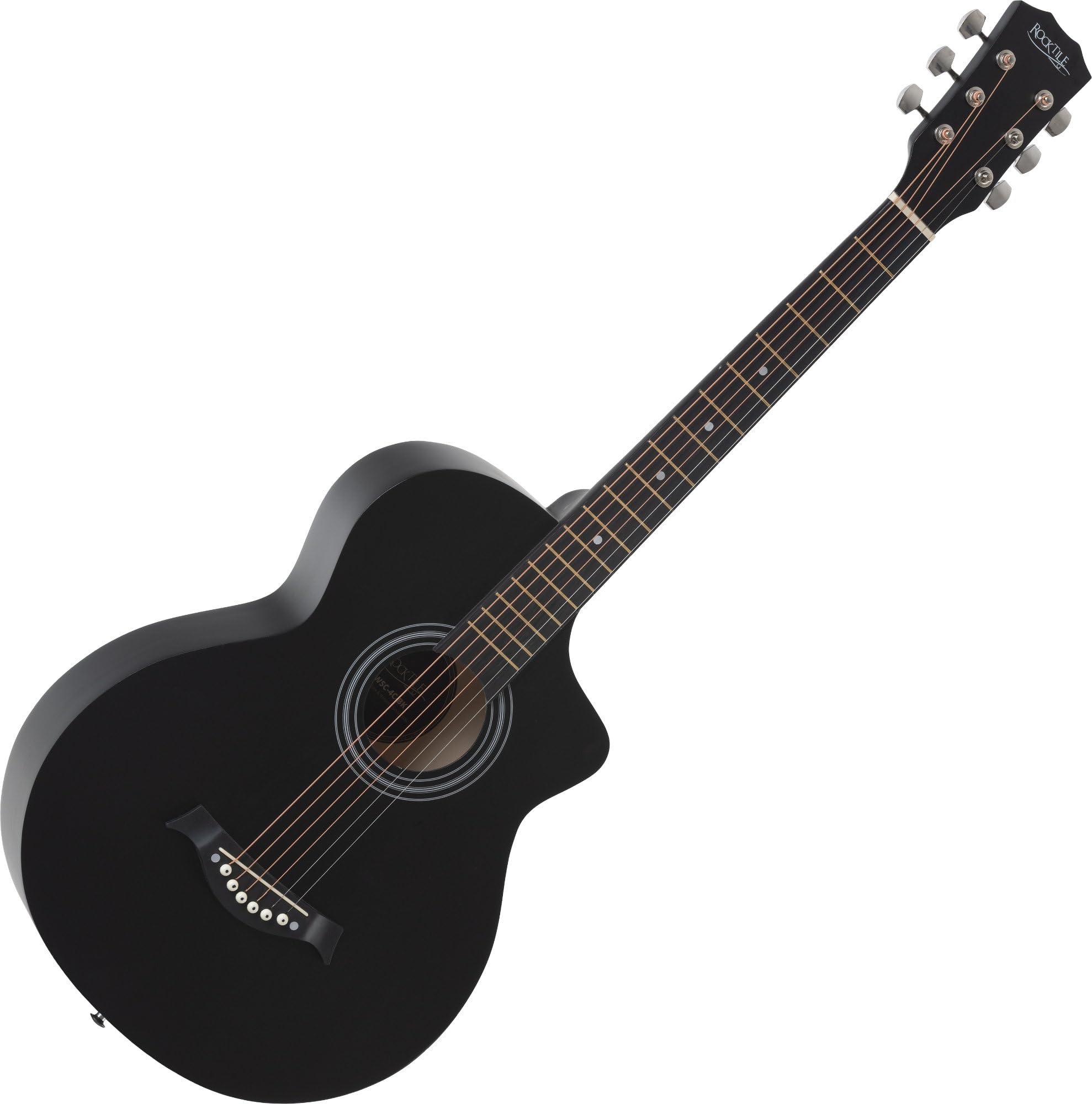Rocktile WSC-4C-BK Guitarra Western Negra, General, Modelo: WSC-4C-BK | Peso: 1, 38 kg, Cuerdas: 6, Orientación: Diestros, Cuerpo, Forma del cuerpo: Concert con Cutaway, Tapa: Tilo, Mástil