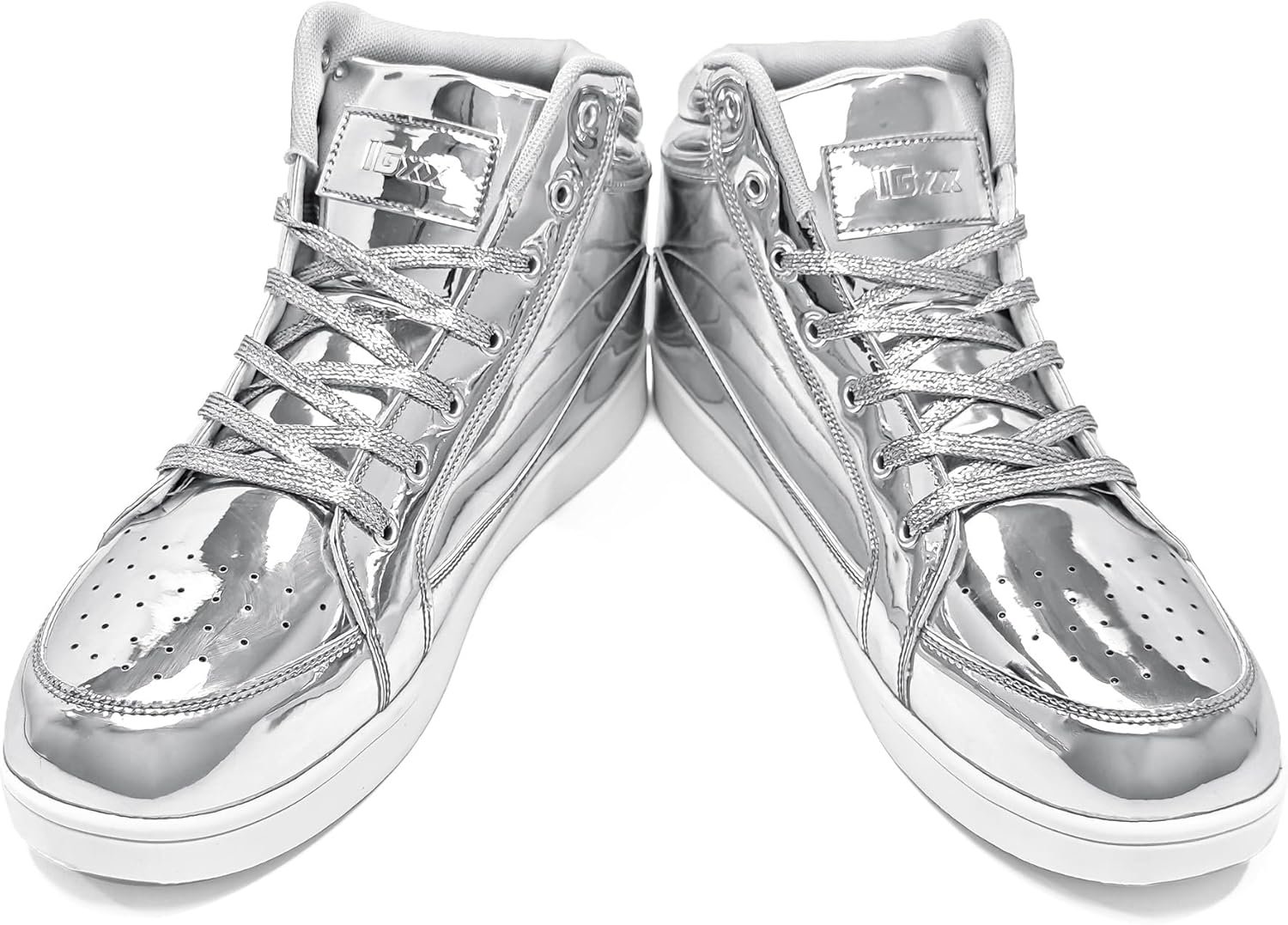 IGxx Sequins Shoes for Men Women Fashion Sparkle Gold Shoes Bling Shiny High Top Sneakers Punk - Image 2