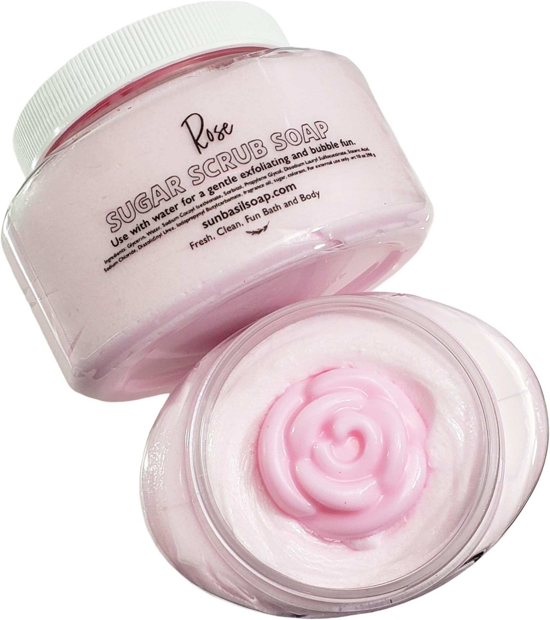 Rose Whipped Sugar Scrub Soap. Bath Gifts for women. Valentines Day