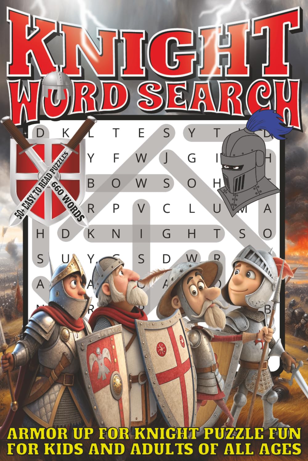 Knight Word Search: Easy To Read Print With 50+ Puzzles About Knights, Medieval Times, Fantasy, And More | 6x9 inch, 110 pages | Gift For Holidays, Vacations, and Spare Time