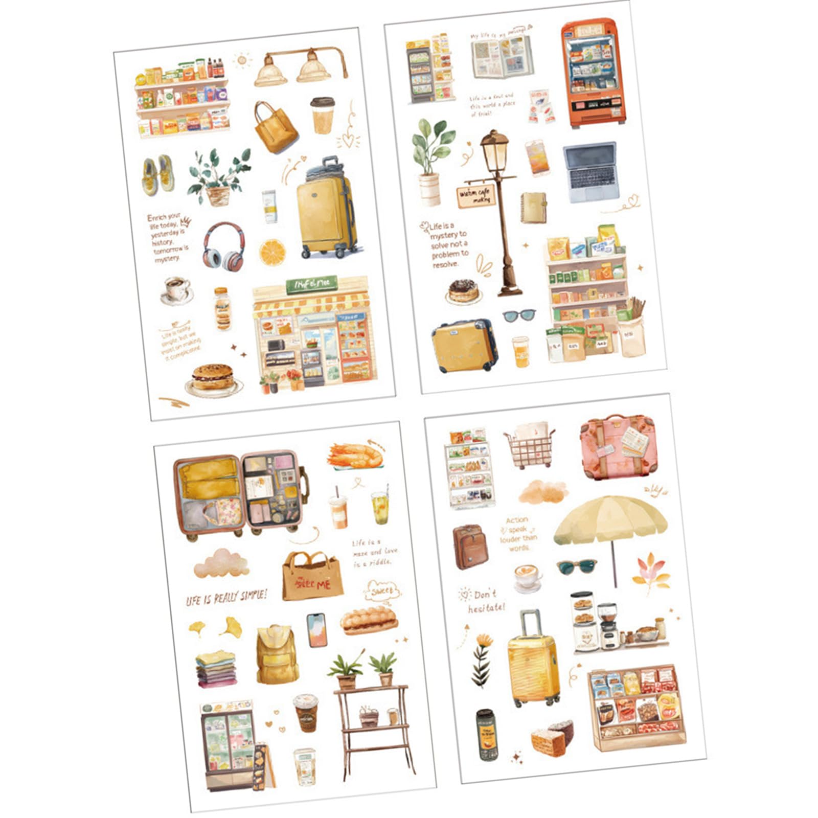 PANGBOER Series Scrapbooking Sticker Transparents Decorative for Diys Craft Journaling Scrapbook Journal Planner Aesthetic Transparents