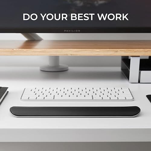 Miniatura 8 de HumanCentric Reposamuñecas para teclado, soporte de muñeca para teclado mágico de Apple, accesorios de escritorio de oficina en aluminio gris