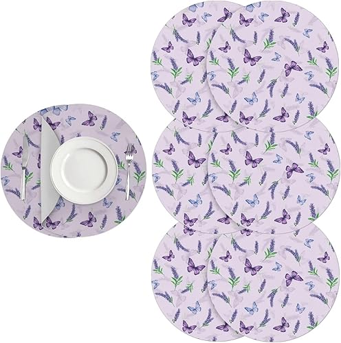 Miniatura 45 de Juego de 6 manteles individuales redondos resistentes al calor de mármol dorado de 15 pulgadas para decoración de mesa de comedor resistente al