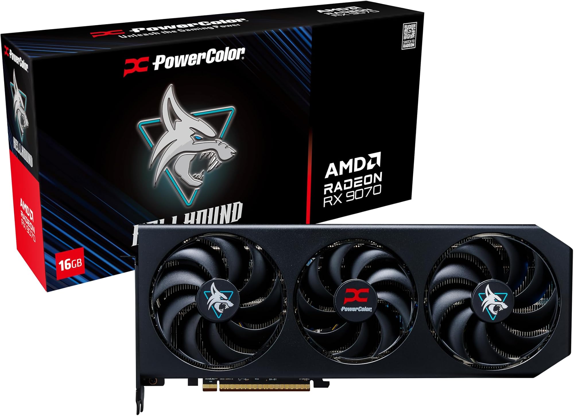 PowerColor Hellhound AMD Radeon RX 9070 16GB 16GB GDDR6 PCIe 4.0 Graphics Card